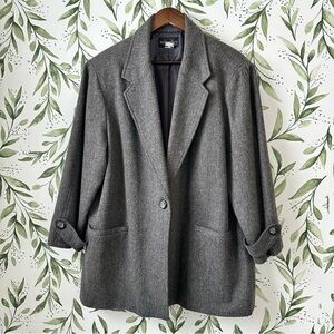 Vintage 90s Requirements Women’s Wool Coat. Gray. 18W.
